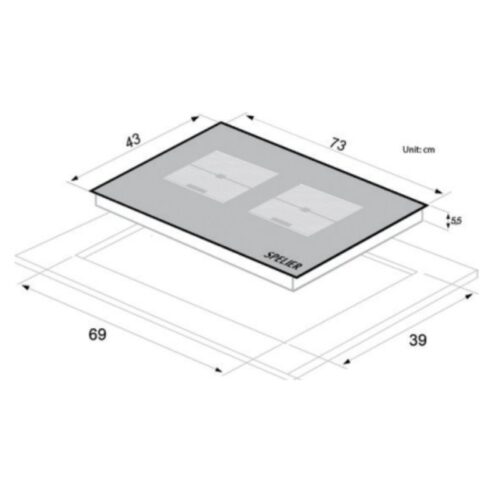 Bếp từ đôi Spelier SPM T88K Plus lắp âm 3 Thiết kế của Bếp từ đôi Spelier SPM T88K PLUS