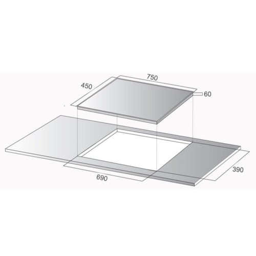 Bếp từ đôi Kocher DI-733S 3 Kich thuoc bep tu doi kocher di 733s