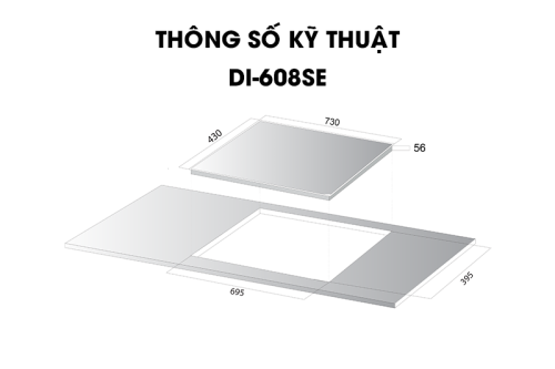 Bếp Từ 2 Vùng Nấu Kocher DI-608SE 5 ki CC 81ch thu CC 9Bo CC 9B CC 81c 608SE